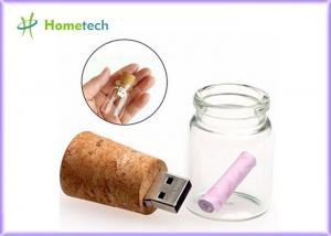 Quality Transparent Wood Glass Message In A Bottle Usb Flash Drive 4GB 8GB for sale