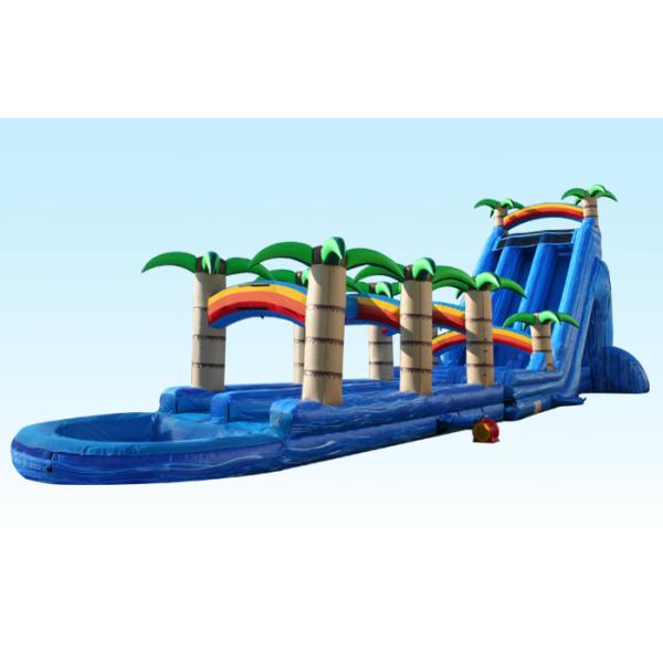 Light Blue 27FT Tropical Rush Inflatable Water Slides For Outdoor Plarground