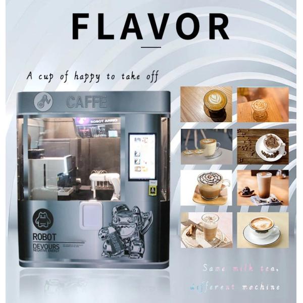Robot Barista Vending Machine for Coffee and Bubble Tea with 6 Flavors