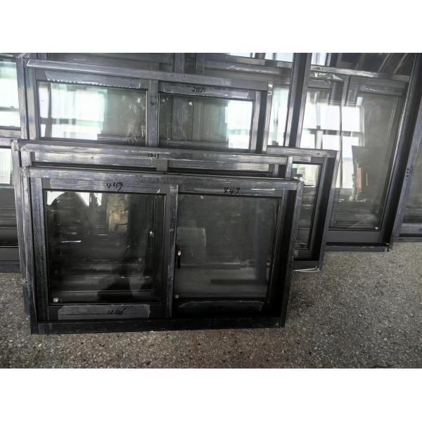 Black Frame Aluminum Sliding Glass Window Double Glass Customized