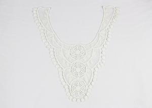China White Lace Flower Appliques Collar With Cotton Water Soluble Nylon Embroidered on sale
