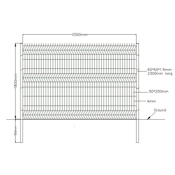 4.5mm High Security Curvy Steel Wire Mesh Fence PVC Coated Galvanized Steel Welded Fencing with 3 bending