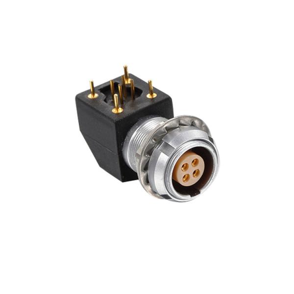 Buy 4 Pin Circular PCB Printed Circuit Connector Push Pull Waterproof PPS Insulator at wholesale prices