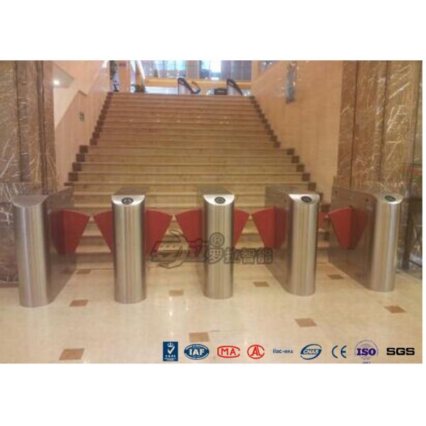 Entrance Flap Pedestrian Turnstile Gate SUS 304 With Fingerprint Recognition System