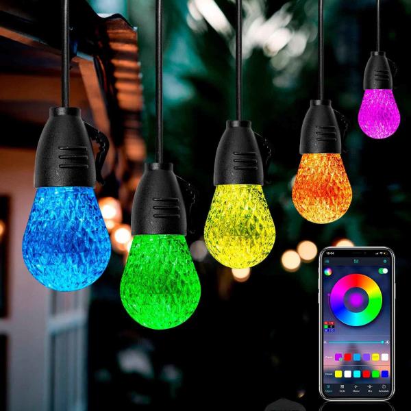 Buy Stable DC12V RGB Outdoor String Lights APP Control Multipurpose at wholesale prices