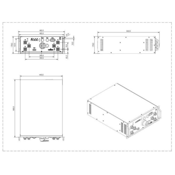 GCE Lifepo4 Bms System 240S 768V 250A With DC Voltage Below 1000V 15S BMU