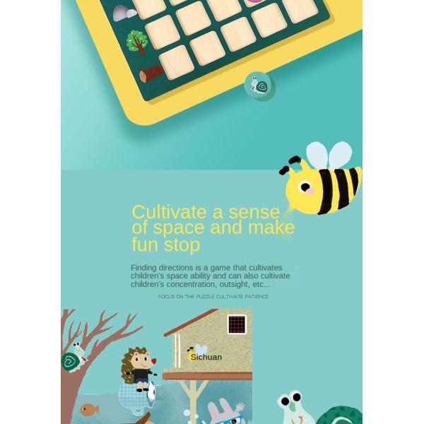 Unisex Children Wooden Puzzle Toys Spatial Thinking Logic Training Orientation Game