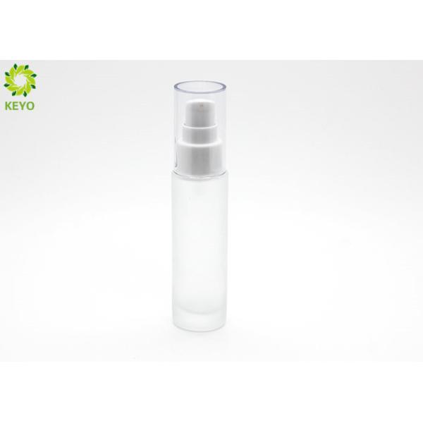 Frosted Empty Cosmetic Containers , 30g Essence Foundation Glass Pump Bottles