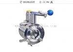 4" Manul mixing proof stainless butterfly valve , industrial ss butterfly valve