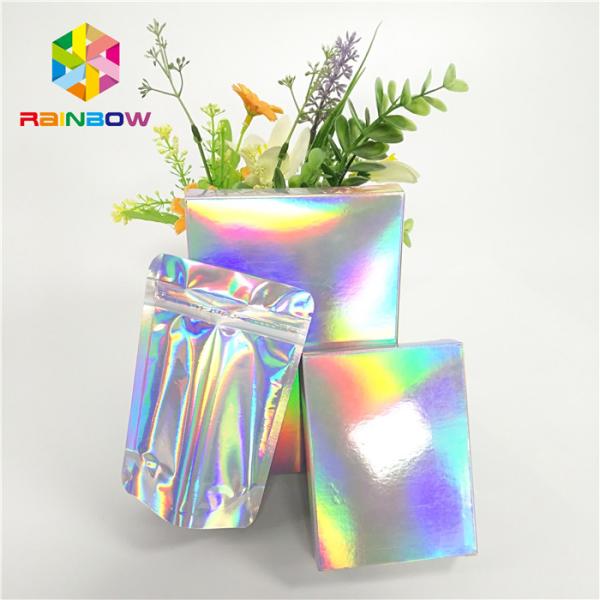 Rectangle Folding Hologram Paper Packaging Box For Cosmetics Eyelash Brush Facial Mask