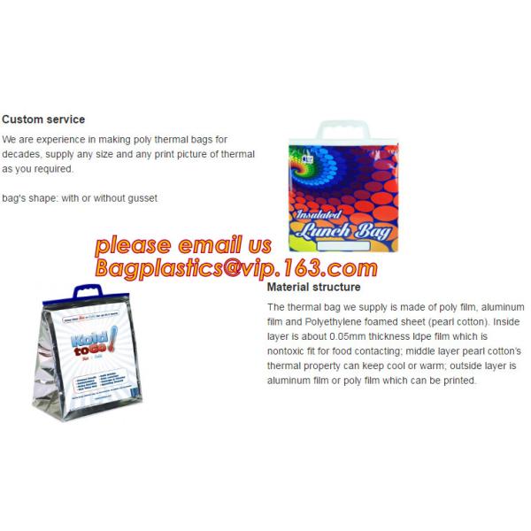 reflective Thermal Plastic handle portable aluminum epe foam Insulation bag cool bag,aluminum film lunch Thermal food pi