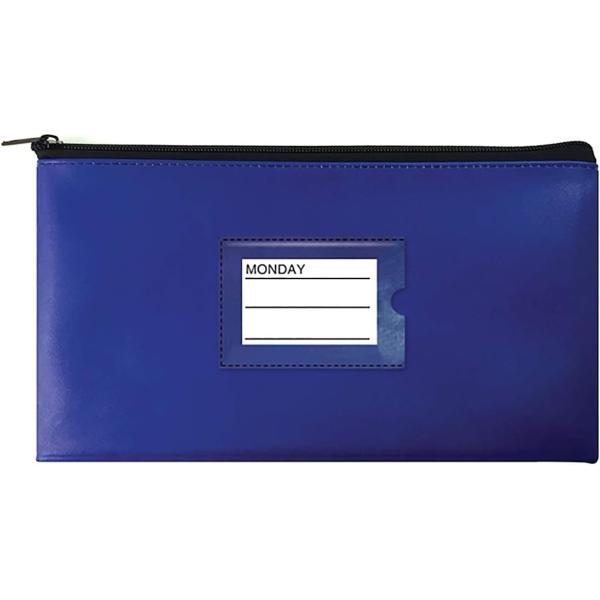 Zipper Security Bank Deposit Bag, Clear Window & 14 Insert Cards Cash Bag, Utility Pouch, Assorted 7 Colors