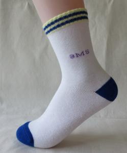 Quality Plain color combed cotton ODM customized logo sports socks for school students for sale