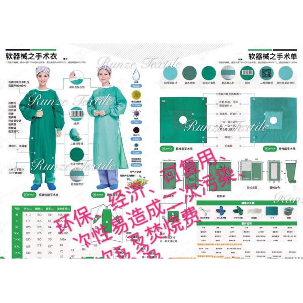 235GSM Double Layer 7MM Stripes Anti-Static Fabric For Medical Surgical Gown Ready STOCK