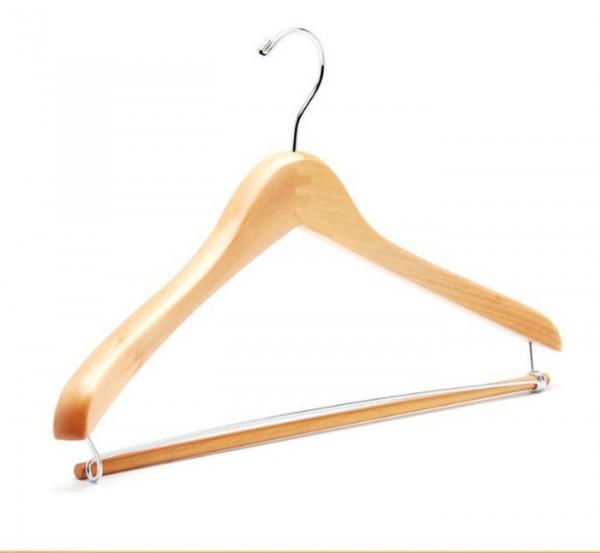Buy Wholesale hotel cheap top sales wooden clothes coat jacket trousers suit hanger with wood bar at wholesale prices