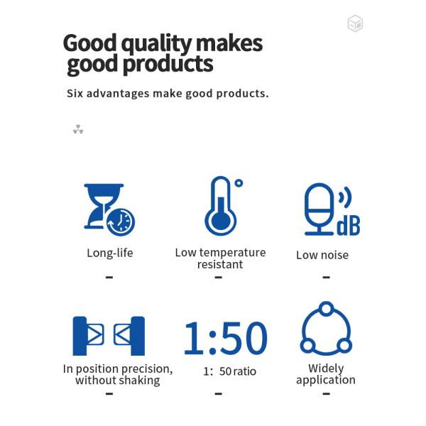 Planetary Gearbox with 1:50 Ratio 16Arcmin Backlash and 20000h Lifetime for Servo Motor Applications