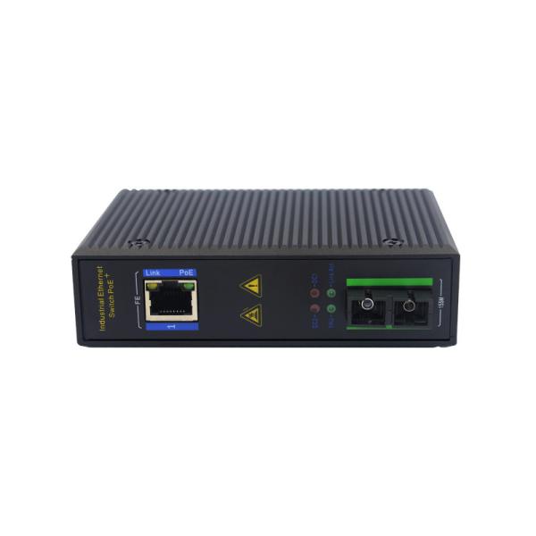 UT11FP-SC20 unmanaged industrial 1x10/100Base-Tx POE+ 1x100M-Fx SC ethernet switch DIN Rail