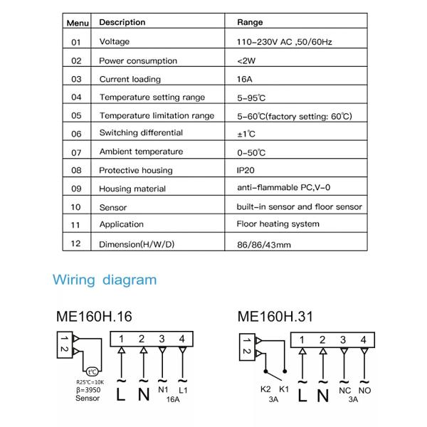 Digital Display Intelligent Gas Furnace Thermostat Tuya Smart Wifi Electric Heating