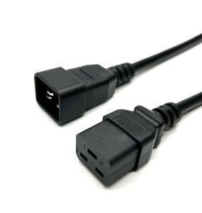 Customized Length 16A 250V AC Extension Cord C19 To C20 for Heavy Duty Applications