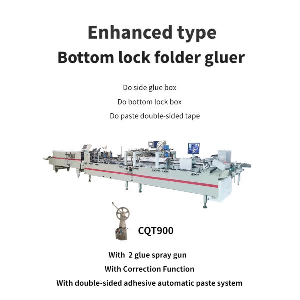 CQT-900 Automatic Adhesive Head Spray Gun Folder Gluer Machine for Box Folding and Gluing