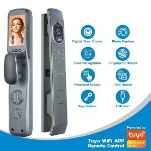 China Glomarket Tuya Smart Door Lock 3d Face Recognition Automatic Smart Locks With Camera Smart Biometric Security Door Lock on sale