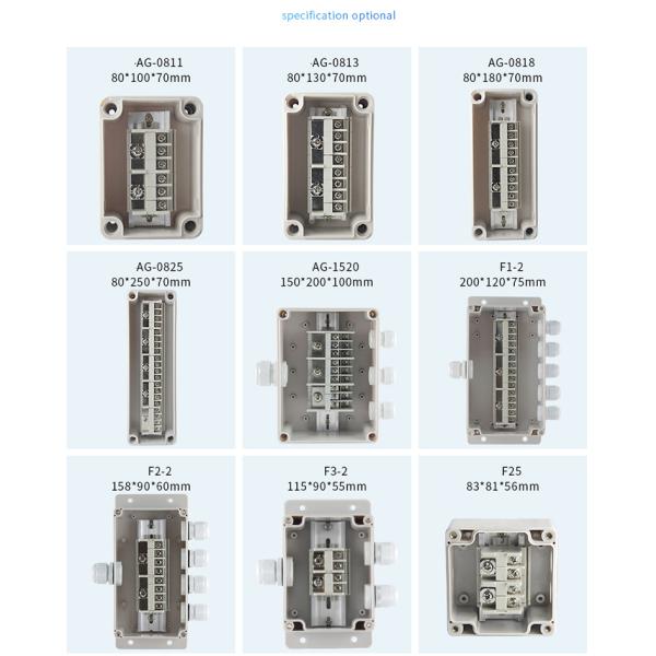 Lighting Cable Wiring Project Junction Box 83*81*56mm Plastic Enclosure with Connectors Waterproof
