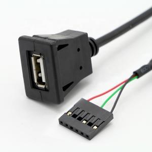 China OEM Snap in USB Socket Panel Mount Cable with Dupont Terminal on sale