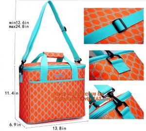 Quality Large Soft Cooler Insulated Picnic Bag for Grocery, Camping, Car, Bright Orange Color, food packing insulated Aluminum for sale