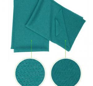 Quality Heather Green Cationic Jacquard Jersey Knit Fabric Soft With Butterfly Holes for sale