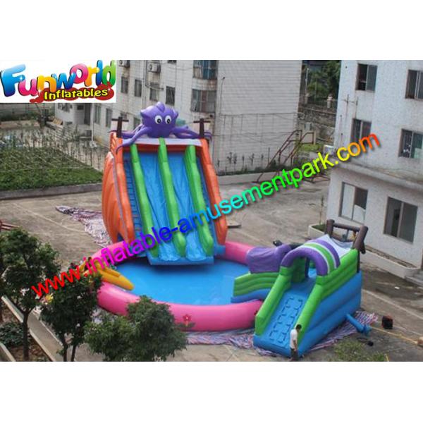 Mini 15m Diameters Inflatable Water Parks Customized White With 680w Pump