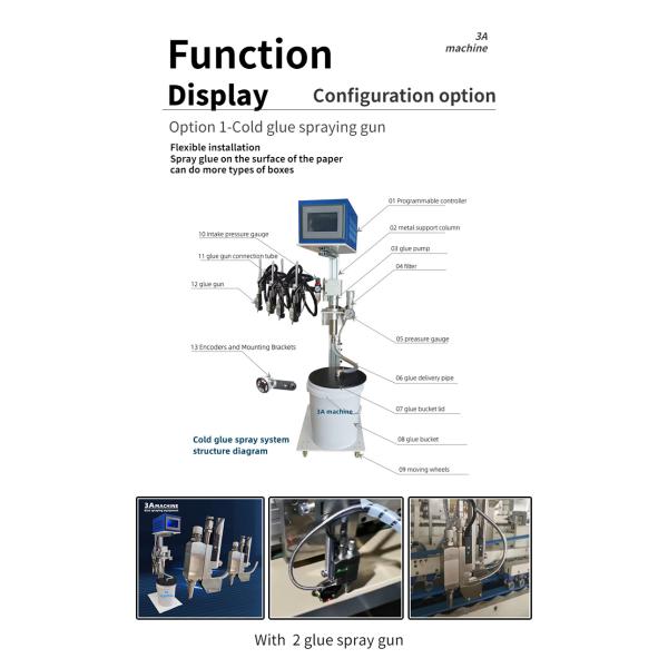 CQT-900 Automatic Adhesive Head Spray Gun Folder Gluer Machine for Box Folding and Gluing