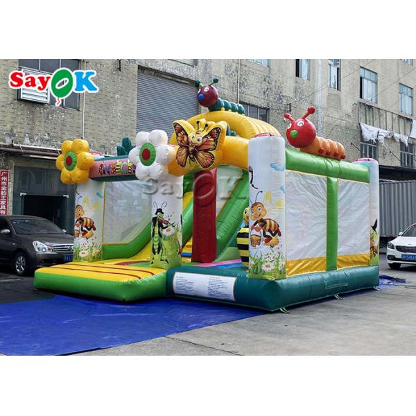 5.5x5x4mH Butterfly Bee Insect Theme Inflatable Bounce House Slide With Flower