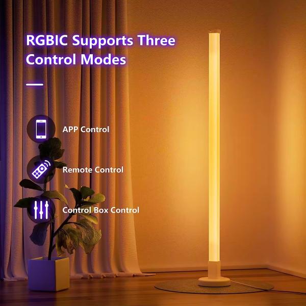 USB Sound Activated LED RGB Corner Floor Lamp Office Game Room WIFI / IR Remote Control