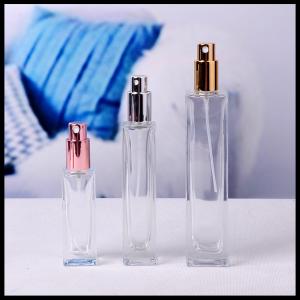 China Glass Perfume Spray Bottles , Rectangle Spray Pump Bottles 30ml 50ml 100ml on sale