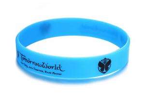 Quality OEM Glow in the dark printed custom design logo silicone bracelet wristband rubber for sale