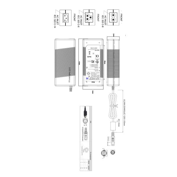 24V 2.5A External Desktop Power Supplies 60W White Color UL RCM FCC CE Approved