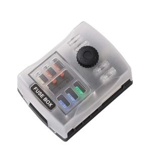 Quality 6 Way Marine ATO ATC Standard Auto Blade Fuse Block Box With Negative Bus Dual Positive Terminals LED Indicator for sale