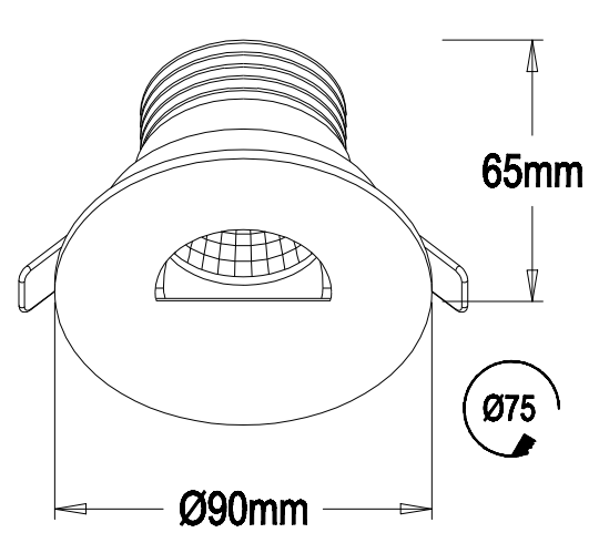 3w 5w 7w 10w ceiling installed picture light rotatable with special semicircular cutout