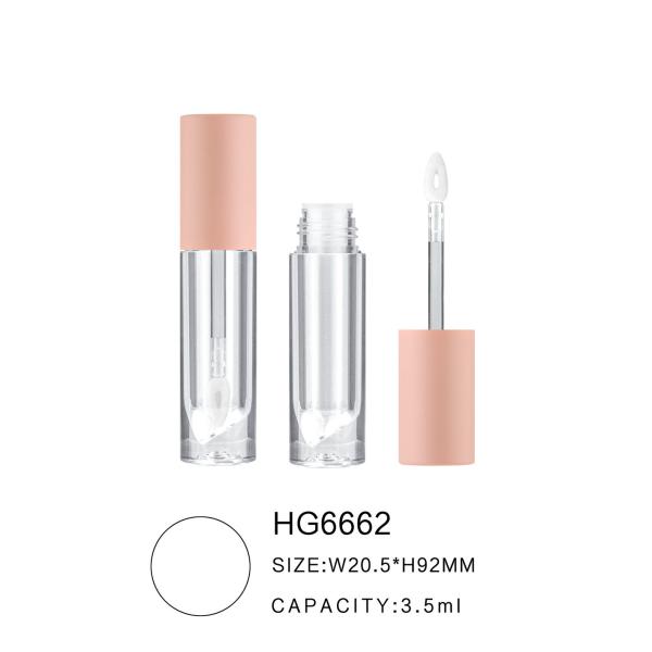 Recyclable 3.5ml Empty Lip Gloss Bottle Round Lip Glaze Container Transparent Stem