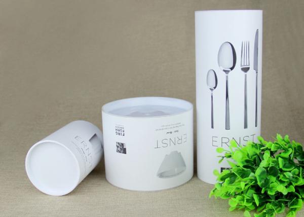Buy Creative White Cardboard Paper Composite Cans with different sizes for Knife and Fork at wholesale prices