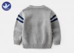 Preteens Boys Cable Knit Cardigan Striped Long Sleeves Buttons Closure