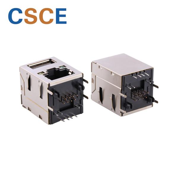 Buy Black Color RJ45 To USB Connector / 2.0 USB To RJ45 Network Adapter With EMI at wholesale prices