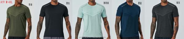Fashion quick drying fitness gym tshirt clothes sport running short sleeve shirt for men
