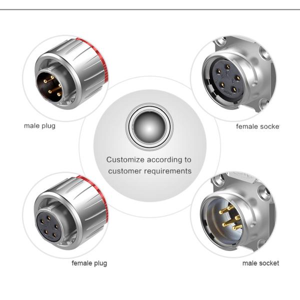 DH 20 Metal Shell Cable Connector Waterproof IP65/IP67 5pin Auto Connector