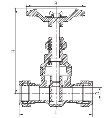 NPT 4 Inch Brass Gate Valve Flanged Red 170C AL Handle