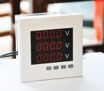 AC Panel Mount Voltmeter Three Phase 0 - 20ma Analog Output 4 Digits LED