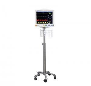 Quality 304 Stainless Steel Rolling Patient Monitor Trolley Height Adjustable For Ward for sale