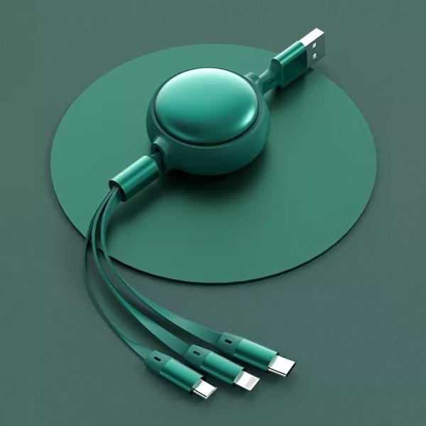 Buy Retractable 3 In 1 Micro USB Cable , 120cm Type C Data Cables ODM at wholesale prices