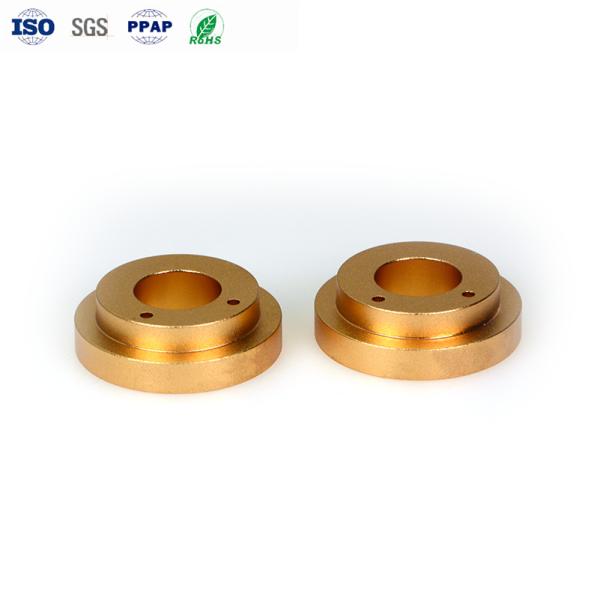 Precision CNC Aluminum Parts Anodized Gold ±0.01mm Tolerance