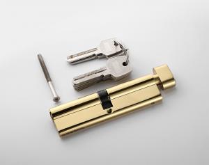 Quality Golden Brass Door Lock Cylinder 110mm High Security With Thumbturn for sale